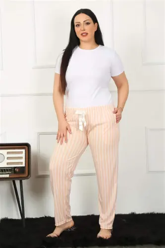 Angelino Ayollar Paxtalik Katta Oʻlchamli Pastki Pijama 27453 - 1