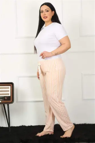 Angelino Ayollar Paxtalik Katta Oʻlchamli Pastki Pijama 27453 - 3