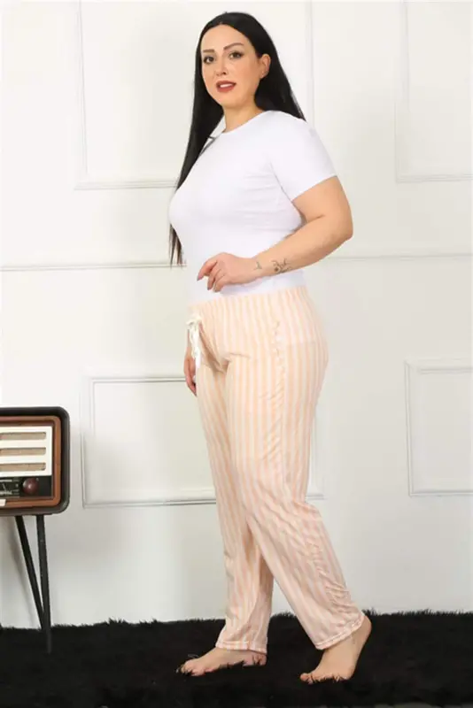 Angelino Ayollar Paxtalik Katta Oʻlchamli Pastki Pijama 27453 - 3