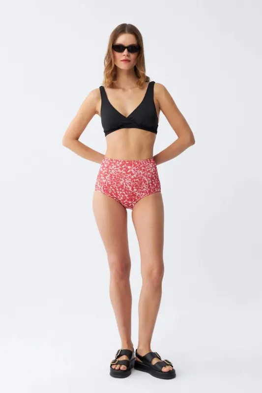 Angelino Ayollar Prokladkali Baland Belli Bikini To'plami - Qora - 2