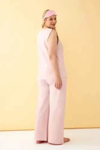 Angelino Ayollar Pushti Katta Razmer Penye Pastki Yuqori Komplekt - 5