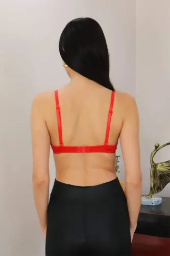 Angelino Ayollar Qo'llab-quvvatlovchi Balenli Oldindan Ochiladigan Dekolteli Ko'krak 2406 Qizil - 5