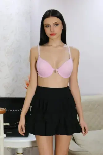 Angelino Ayollar Qo'llab-quvvatlovchi Balenli Tosh Detalli Ko'krak 2407 Lila - 2