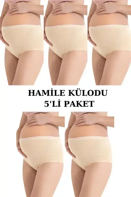 Angelino ayollar uchun paxta va Lycra mato, moslashuvchan yuqori belli tana rangi homilador va tug'ruqdan keyingi ayollar uchun ichki kiyim to'plami (2 dona) - 5