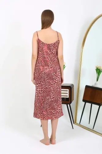 Angelino Ayollar Uchun Uzun Ip Askili Yorqin Mikro Libos Kuylak 7415 Qizil - 5