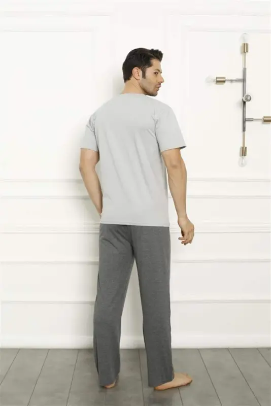 Angelino Baba Oğul Gri Aile Pijama Takım Ayrı Ayrı Satılır 50102 - 10