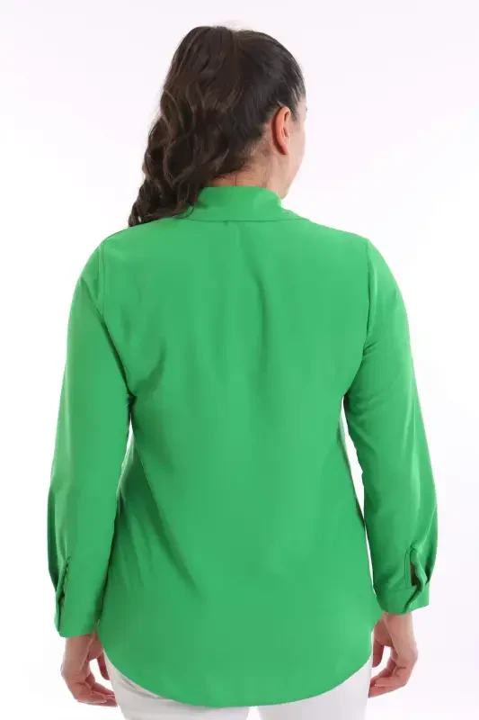 Ангелино Большая Размер Базовая Зеленая Рубашка - 6