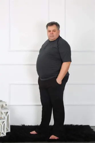Angelino Большой Размер Мужской Антрацитовый Трикотажный Пижамный Комплект 65010 - 6