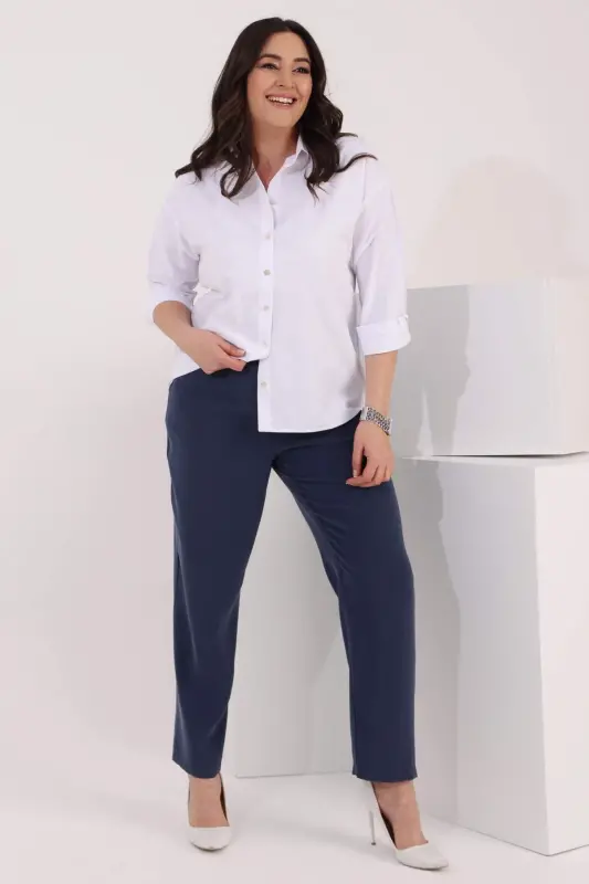 Angelino Большой Размер Задняя Лошадь Вышивка Деталь Oversize Белая Рубашка - 4