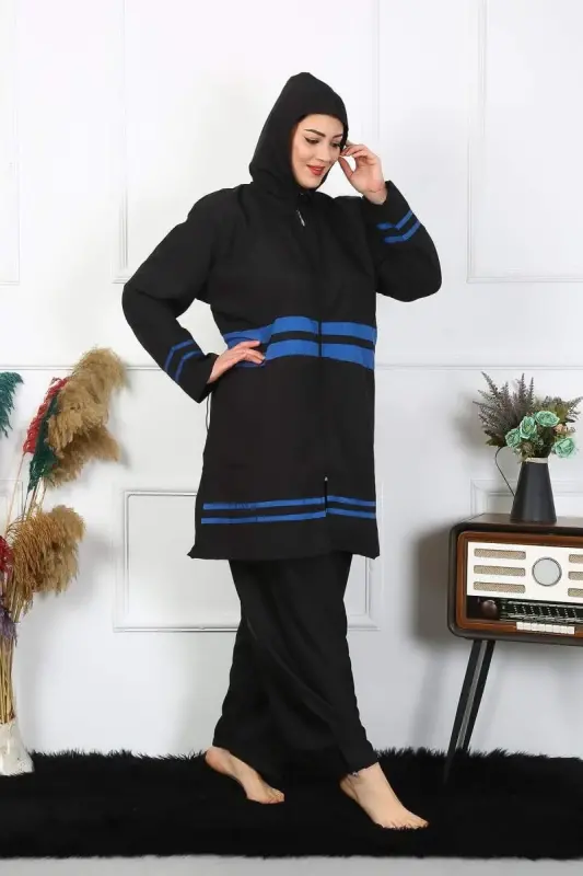 Angelino Büyük Beden Tesettür Mayo 7XL-8XL-9XL-10XL Siyah 55011 - 7