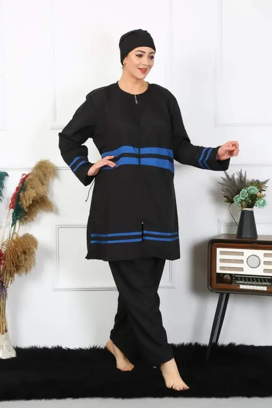 Angelino Büyük Beden Tesettür Mayo 7XL-8XL-9XL-10XL Siyah 55011 - 2