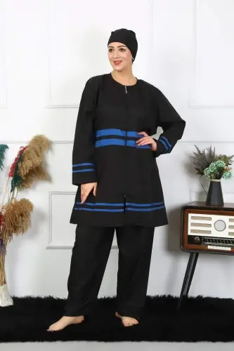 Angelino Büyük Beden Tesettür Mayo 7XL-8XL-9XL-10XL Siyah 55011 - 5