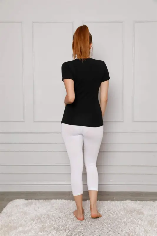 Angelino Combed Cotton Lycra Knee Length Tights 5873P - 3