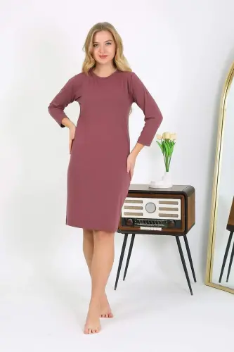 Angelino Cotton Home Dress Tunic Nightgown Crimson 13132 - BÜYÜKBEDENIZ (1)