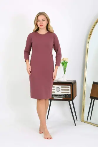 Angelino Cotton Home Dress Tunic Nightgown Crimson 13132 - 5