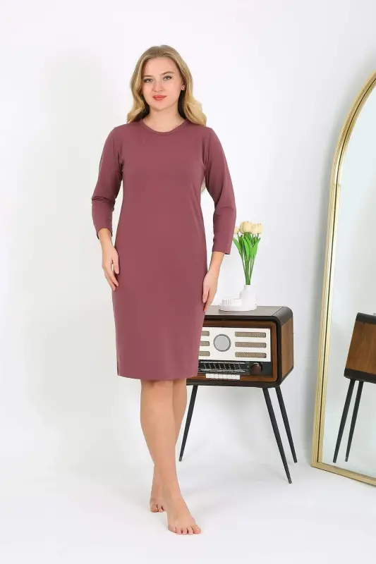 Angelino Cotton Home Dress Tunic Nightgown Crimson 13132 - 5