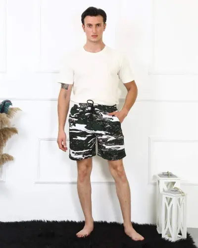 Angelino Erkak Lakost Qora Short 27487 - 3