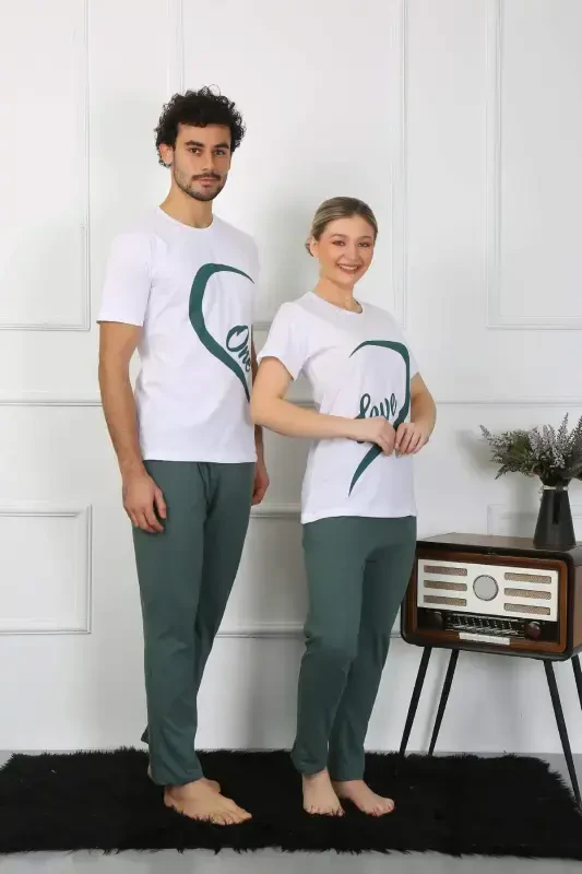 Angelino Erkak Paxta Paxta Triko Sevgili Kombini Pijamas To'plami Oq 50127 Bitta To'plam Narxi - 2