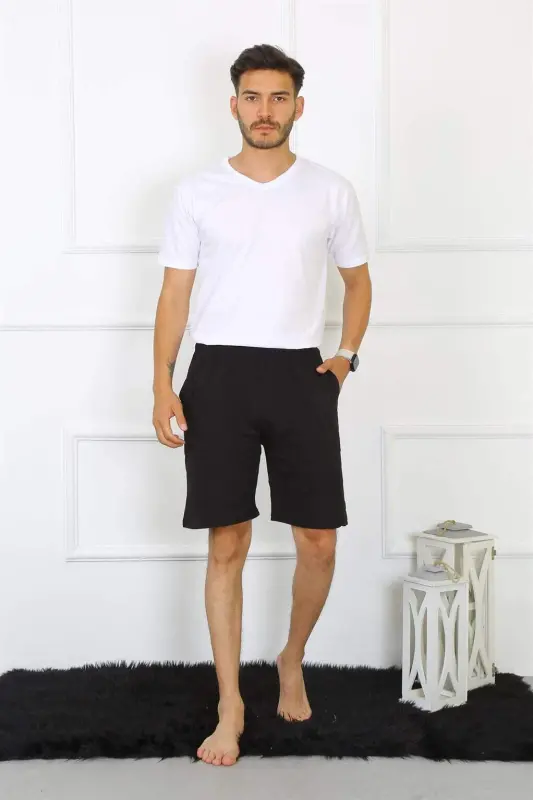 Angelino Erkak Paxta Qora Short 27484 - 4