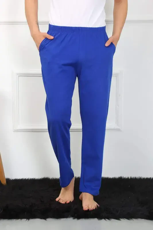 Angelino Erkak Paxta Saks Tek Pastki Pijama 27495 - 2