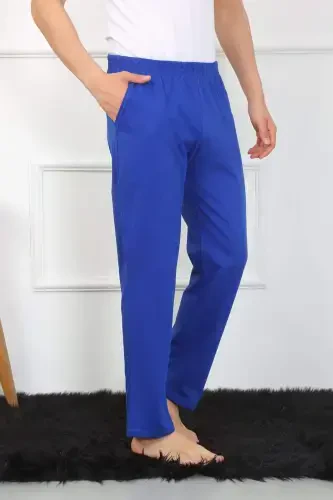 Angelino Erkak Paxta Saks Tek Pastki Pijama 27495 - 12