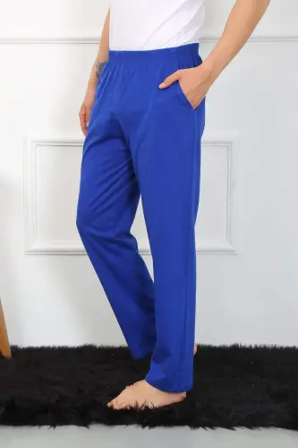 Angelino Erkak Paxta Saks Tek Pastki Pijama 27495 - 9