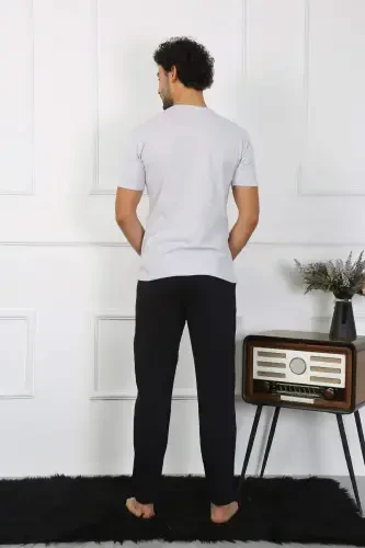 Angelino Erkak Paxta Triko Sevgili Kombini Pijamasi To'plami Kulrang 50126 Bitta To'plam Narxi - 5