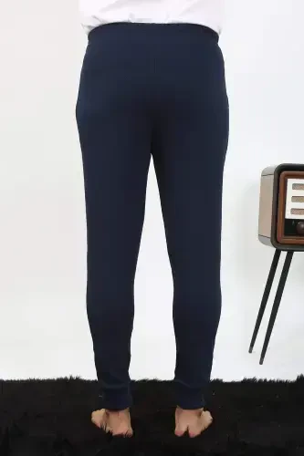 Angelino Erkaklar Paxta Bir Ostki Pijama Ko'k 27551 - 18