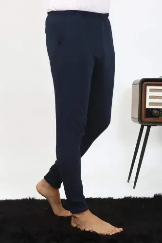 Angelino Erkaklar Paxta Bir Ostki Pijama Ko'k 27551 - 9