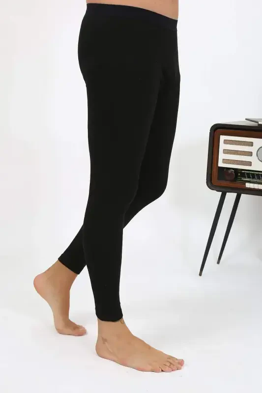 Angelino Erkek Termal Tayt Kışlık Tek Alt İçlik Siyah 27552 - 2