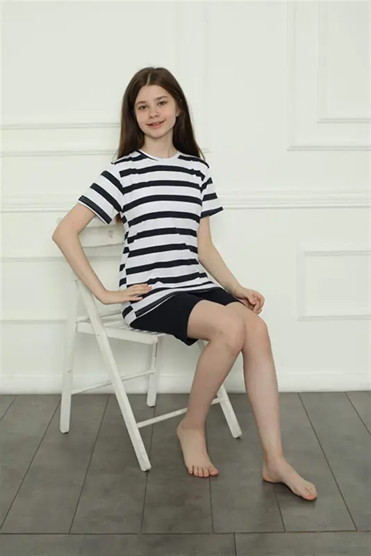 Angelino Family Combed Shorts Pajamas Set (mother - daughter) 50116 Sold Separately. Prices are Different - 24