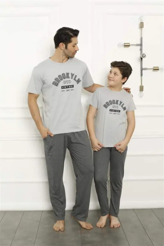 Angelino Father Son Gray Family Pajamas Set Sold Separately 50102 - 24