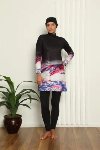 Angelino Full Coverage Digital Pattern Swimsuit 31042 - BÜYÜKBEDENIZ (1)