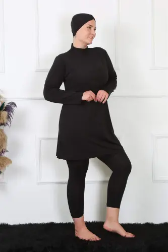 Angelino Full Coverage Plus Size Black Swimsuit 32026 - 5