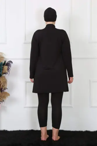 Angelino Full Coverage Plus Size Black Swimsuit 32026 - 6