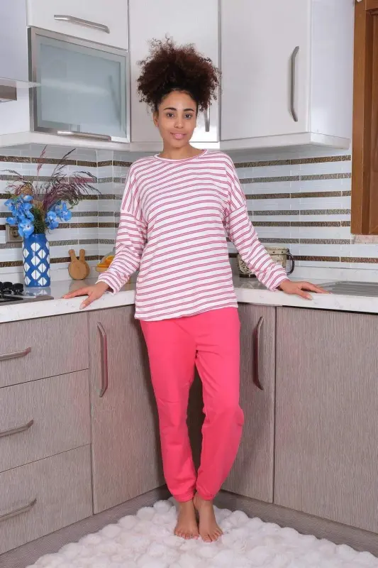 Angelino Kadın Uzun Kollu 3 İplik Penye Pijama Takımı 4179 - 2