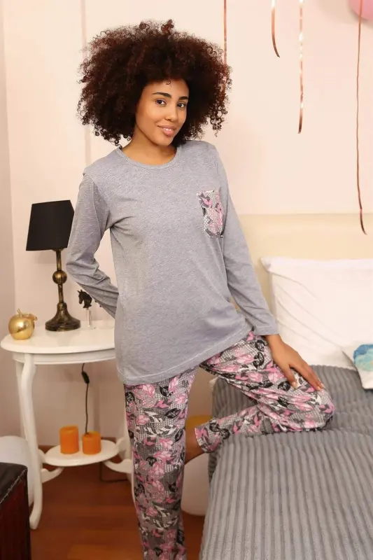 Angelino Kadın Uzun Kollu Penye Pijama Takımı 4195 - 5