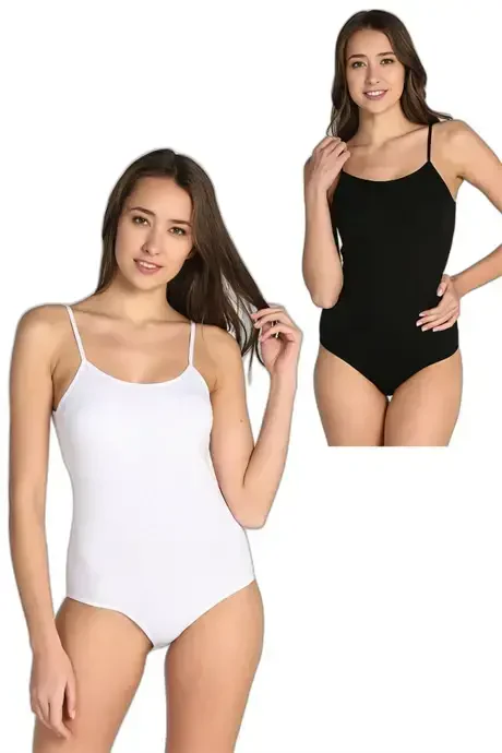 Angelino Iç kiyim Ayollar Rangli Likra Ip Aski Kancali Boddi 2-Pack - BÜYÜKBEDENIZ