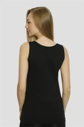 Angelino Innerwear Women's Black Lycra Wide Strap Tank Top 3 Pack - 5