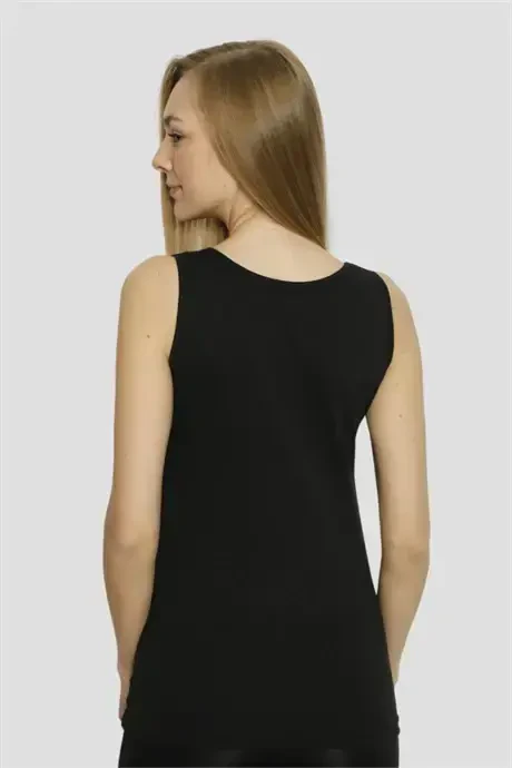 Angelino Innerwear Women's Black Lycra Wide Strap Tank Top 3 Pack - 5