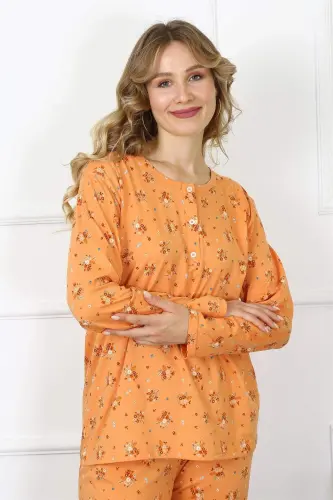 Angelino Kadın 4XL-5XL-6XL-7XL-8XL Büyük Beden Uzun Kol Pijama Takım 75014 - 2