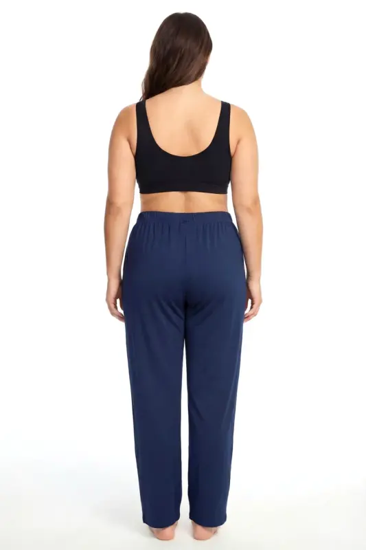 Angelino Kadın Lacivert Polyester Büyük Beden Pijama Altı - 2