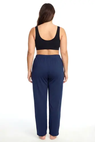 Angelino Kadın Lacivert Polyester Büyük Beden Pijama Altı - BÜYÜKBEDENIZ (1)