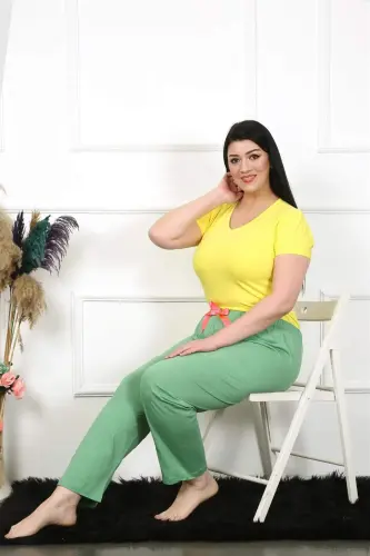 Angelino Kadın Pamuklu Büyük Beden Alt Pijama 27473 - 2