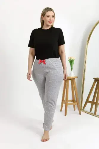 Angelino Kadın Pamuklu Büyük Beden Alt Pijama 27557 Gri - 1