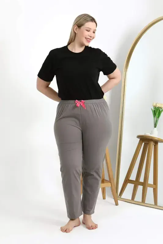 Angelino Kadın Pamuklu Büyük Beden Alt Pijama 27559 Vizon - 3