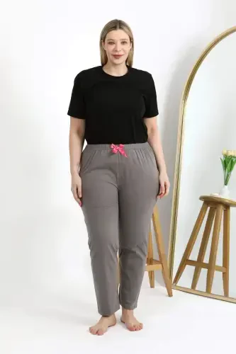 Angelino Kadın Pamuklu Büyük Beden Alt Pijama 27559 Vizon - 5