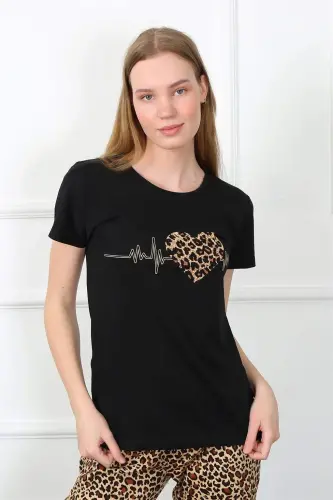 Angelino Kadın Penye Kısa Kol Pijama Takım 4128 - 4