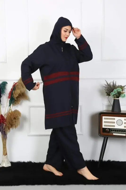 Angelino Katta O'lchamli Hijobli Mayo 7XL-8XL-9XL-10XL To'q ko'k 55010 - 5