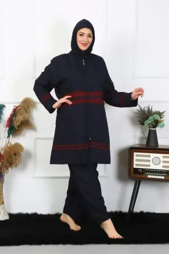Angelino Katta O'lchamli Hijobli Mayo 7XL-8XL-9XL-10XL To'q ko'k 55010 - BÜYÜKBEDENIZ (1)